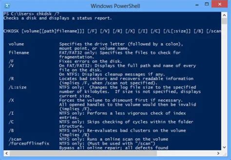 chkdsk powershell.